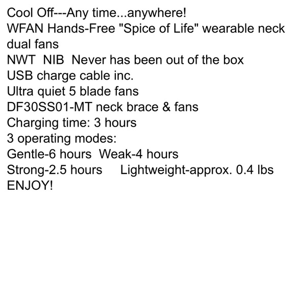 W Fan Original Hands-Free-Spice of Life Portable Neck-Fan Color Khaki - Picture 6 of 6